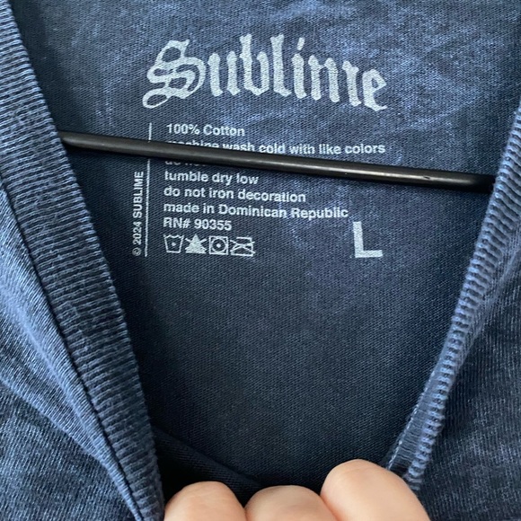 Sublime Washed Blue Graphic T Shirt Cotton Short Sleeves Tee Women’s Large NEW - Picture 4 of 7